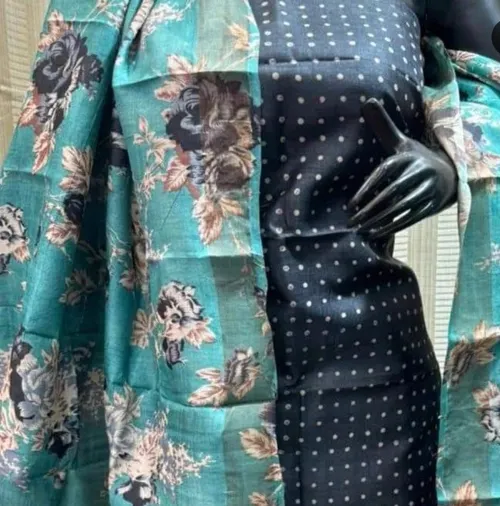 Elegant Pure Handloom Tussar Silk Dress Material – Top & Dupatta